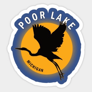 Poor Lake in Michigan Heron Sunrise Sticker